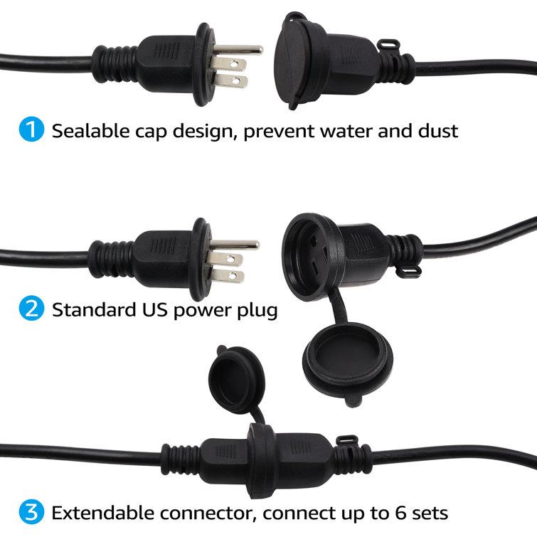Outdoor string light shop connector